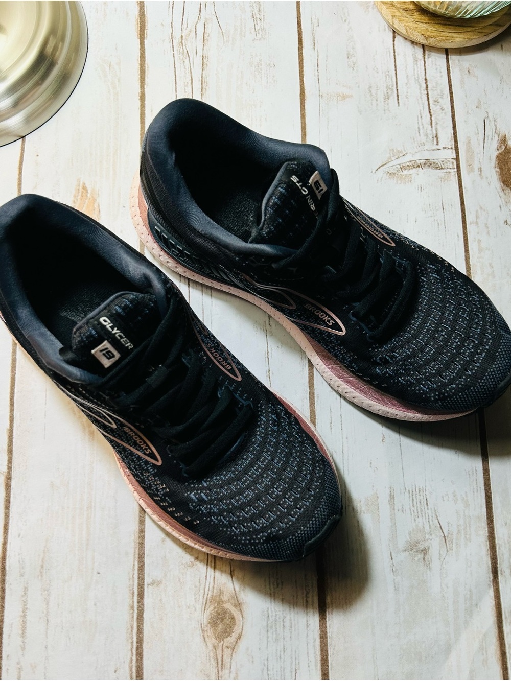 Brooks Glycerin GTS 19 Black and Pink Shoes Running Jogging  Walking - Picture 8 of 9